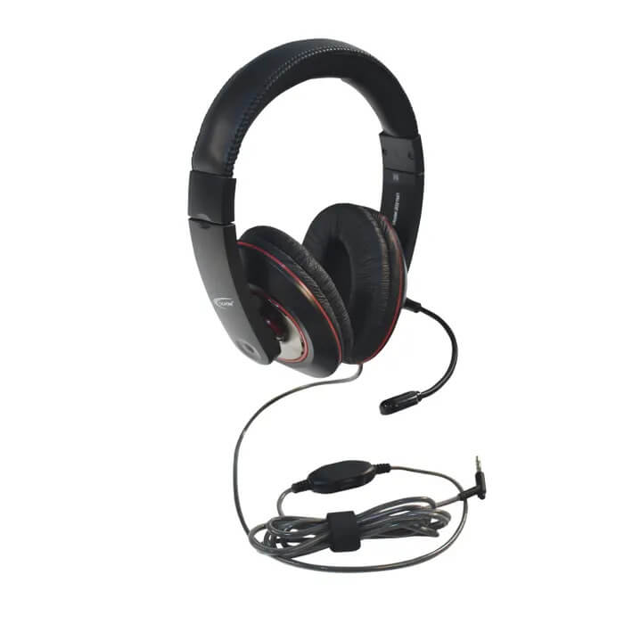 Califone 2021MT Deluxe Stereo Headsets with Ambidextrous Gooseneck Microphone, 3.5mm Plug