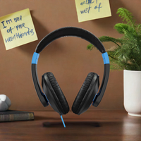 Thumbnail for HamiltonBuhl Smart-Trek headphones with blue accents for durable classroom audio solutions, ideal for school headphone packs.