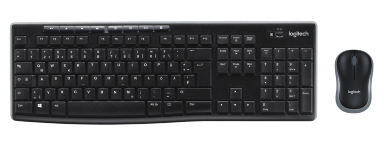 Logitech MK270 reliable wireless keyboard and compact mouse combo for comfortable computing and productivity.