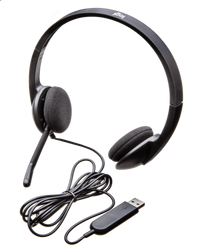Thumbnail for Logitech H340 USB headset with noise-canceling mic perfect for school, education, and bulk headphone packs.