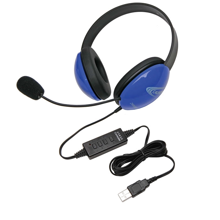 Listening First Stereo Headset - Blue - USB Plug - Learning Headphones