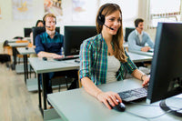 Thumbnail for School Testing Headset with 3.5mm Plug (Black/Silver) - Learning Headphones