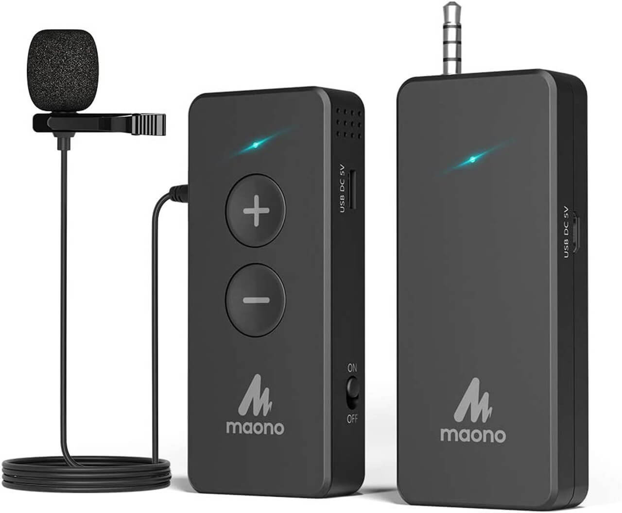 Maono wireless microphone system for remote teaching, enhancing audio clarity in hybrid learning environments.