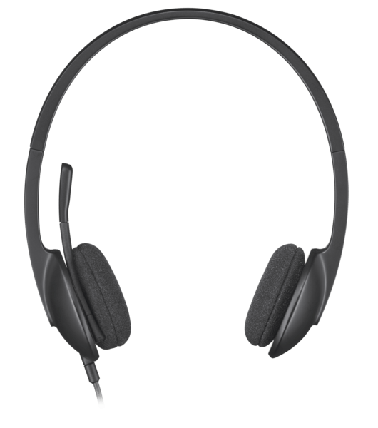 Logitech H340 USB headset with noise canceling mic, ideal for bulk school headphones and education use.