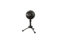 Thumbnail for Logitech Blue Snowball USB microphone on tripod, ideal for podcasting, streaming, and music recording.