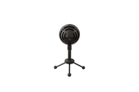 Thumbnail for Logitech Blue Snowball USB microphone on a stand, ideal for podcasting, streaming, and music recording.
