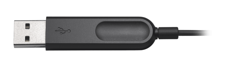 USB connector for Logitech H340 headset, ideal for bulk school headphones and educational use.
