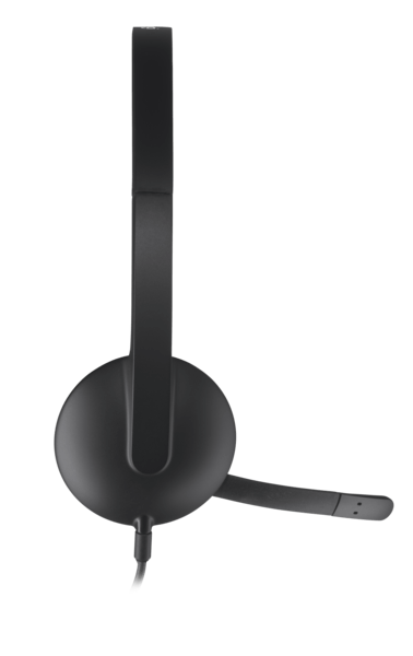 Logitech H340 USB headset in black, ideal for educational use and bulk school headphone packs.