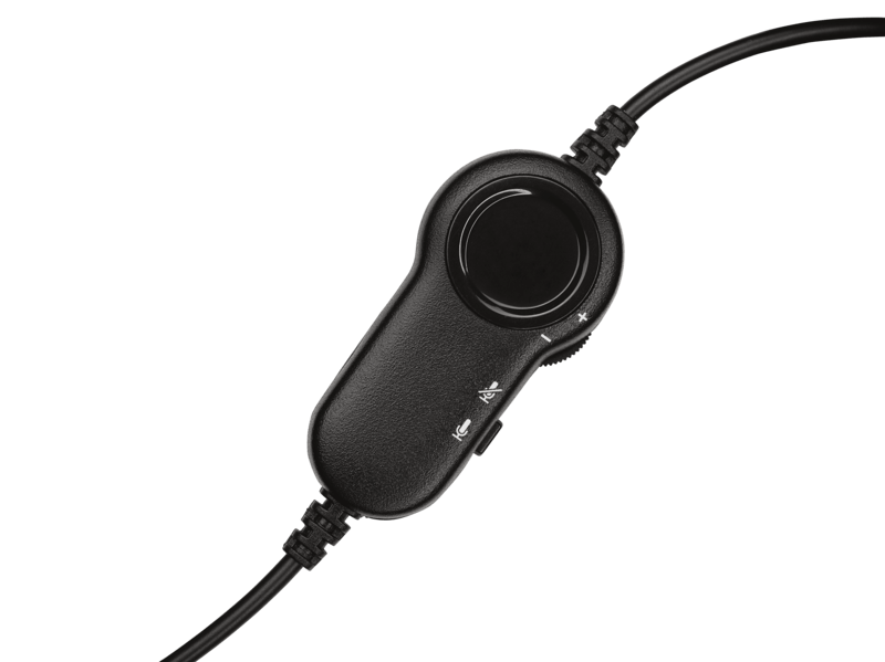 Logitech H151 headset volume control and mute button for school headphones, perfect for educational use.