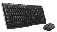 Thumbnail for Logitech MK270 wireless keyboard and mouse combo for school and office use, featuring media keys and ergonomic design.