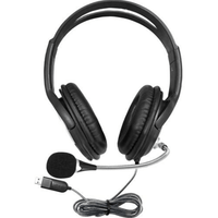 Thumbnail for WorkSmart Deluxe USB headset with leatherette ear cushions and omnidirectional mic, ideal for school and education.