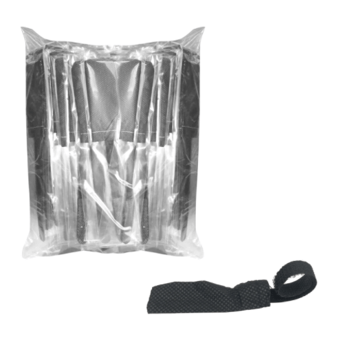 Hygenx Gooseneck Mic Covers in bulk packaging with Velcro strap, ideal for speakers and shared environments.