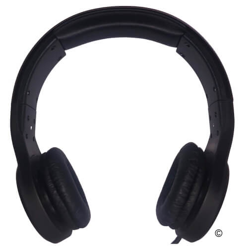 Stereo headset with inline mic, perfect bulk school headphones for classroom use and education.
