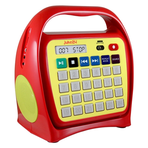 Juke 24 Media Player in Red, ideal for education and compatible with bulk school headphones.