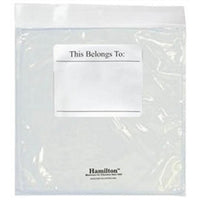 Thumbnail for Clear storage bag with label area for personalization, ideal for school headphone labs and organization.