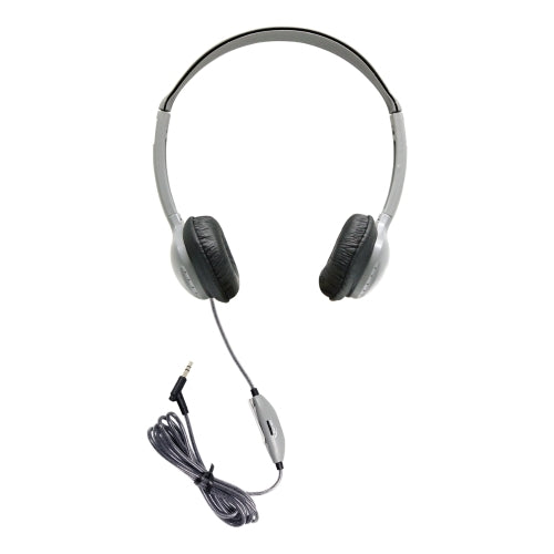 Bulk school headphones with adjustable headband, leatherette earcups, and 3.5mm jack for education and classroom use.