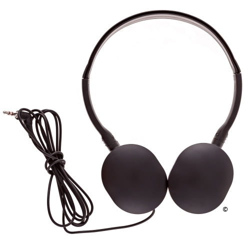 Black LH-55 school headphones with a durable design, ideal for bulk purchase in educational settings.