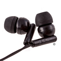 Thumbnail for Black silicone earbuds from a bulk school headphones pack, ideal for classroom use and educational settings.
