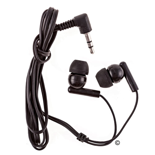 High-quality black school earbuds with silicone earpieces, ideal for education and compatible with various devices.