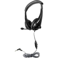 Thumbnail for Motiv8 multimedia headset with adjustable headband and gooseneck microphone, perfect for bulk school headphones.