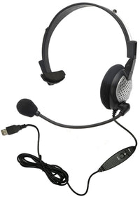 Thumbnail for NC-181 VM USB On-Ear Mono Headset with noise-canceling mic, ideal bulk school headphones for clear communication.