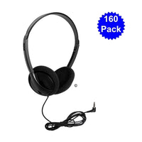 Thumbnail for Bulk school headphones in a 160 pack with soft foam earpads and adjustable headband, perfect for education.