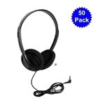 Thumbnail for Bulk school headphones in a 50 pack with soft foam earpads and standard headphone jack for educational use.