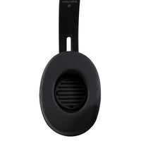 Thumbnail for Close-up of black earcup of HamiltonBuhl Primo Stereo Headphones for school use.