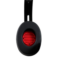 Thumbnail for Close-up of HamiltonBuhl Primo Stereo Headphones showing durable black and red design, ideal bulk school headphones for education.
