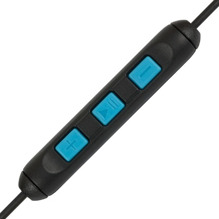 Control panel of Koss Porta Pro headphones featuring volume and playback buttons, ideal for school use.