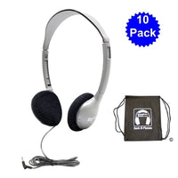 Thumbnail for Bulk school headphones pack with 10 HA2 headphones and storage sack for easy transport and educational use.