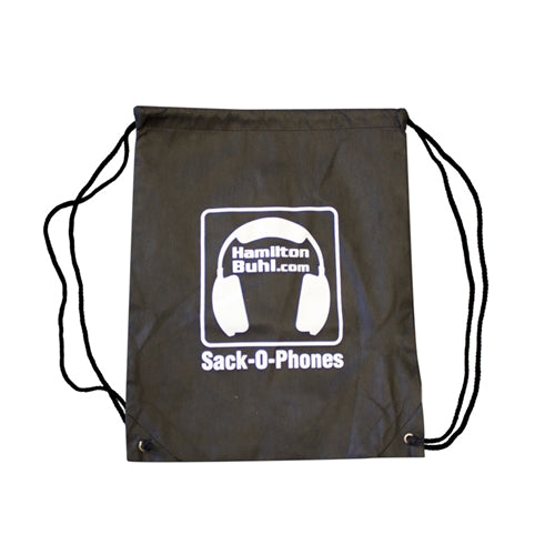Sack-O-Phones storage bag for bulk school headphones, ideal for organizing and transporting headphones for education.