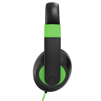 Thumbnail for HamiltonBuhl Smart-Trek headphones for school in black with green accents, ideal for bulk purchase for classrooms.