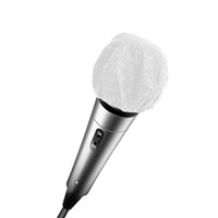 Thumbnail for HygenX disposable microphone cover on a silver microphone for sanitary use in schools and events.