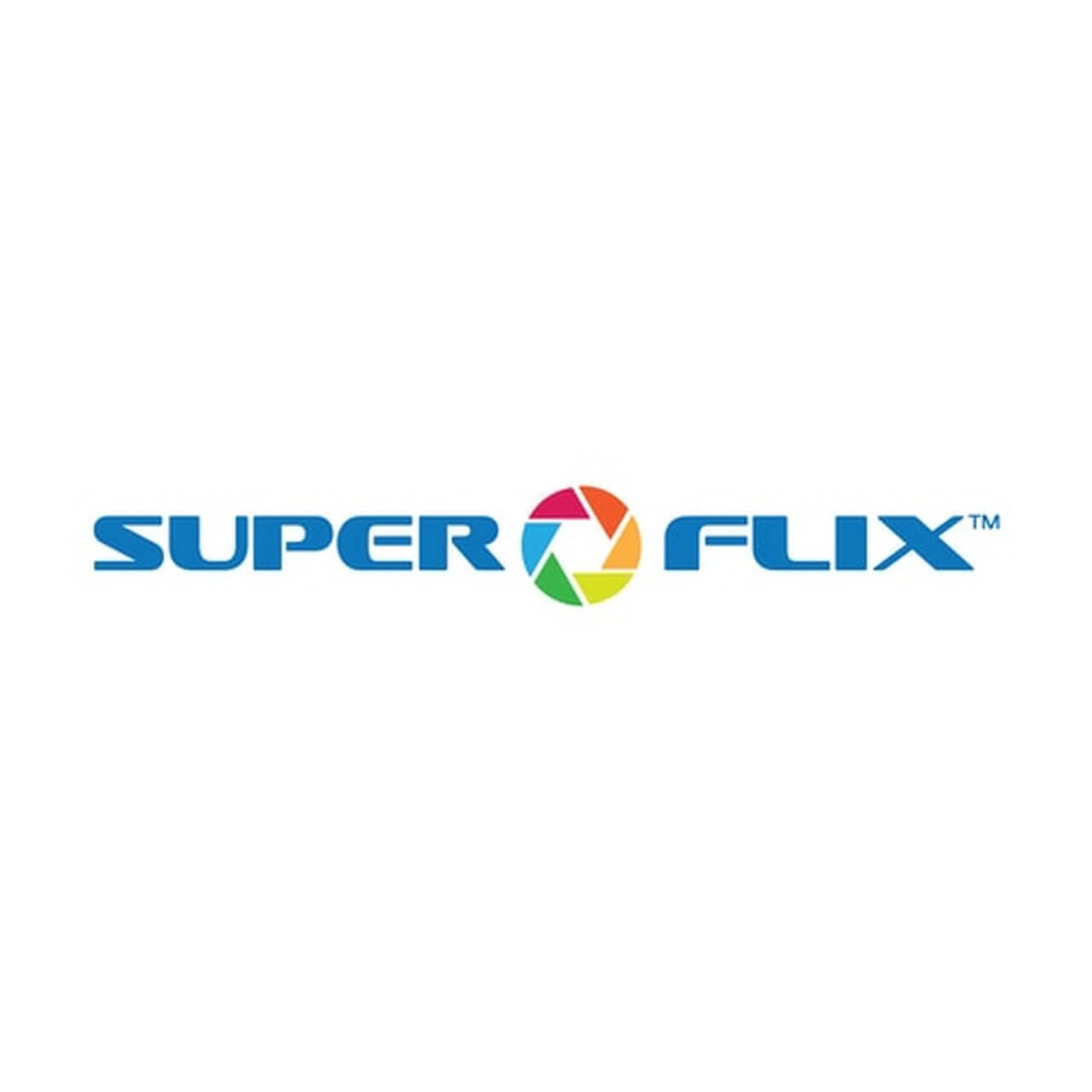 SuperFlix logo for high-quality webcams ideal for school and education, featuring vibrant colors and modern design.