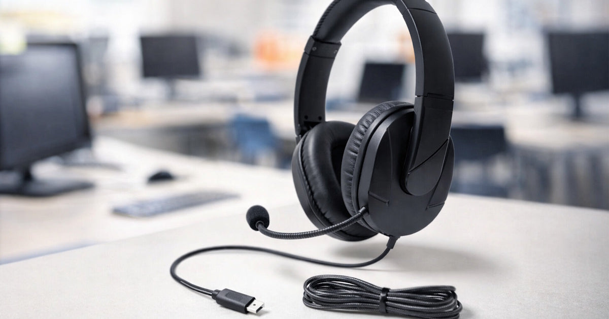 Wired USB-C headset for online testing