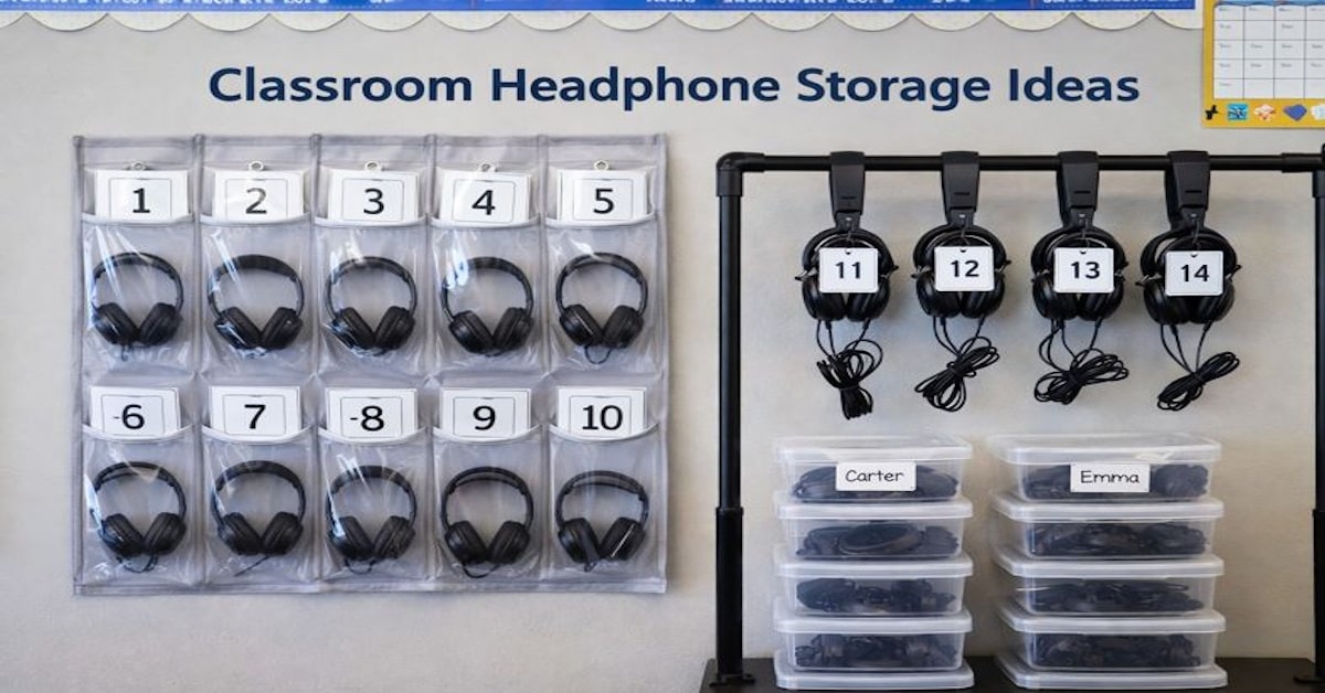 teacher-tested classroom headphone storage ideas