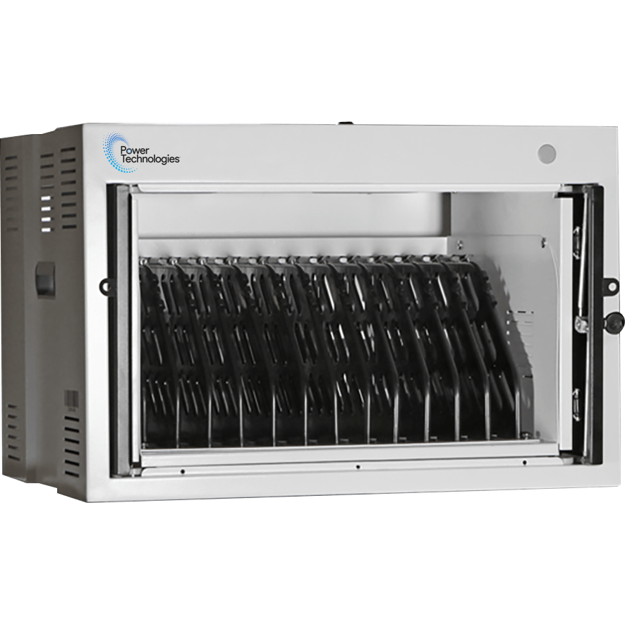 POWRT ACMini 12-bay secure charging cabinet for laptops, tablets, and classroom devices