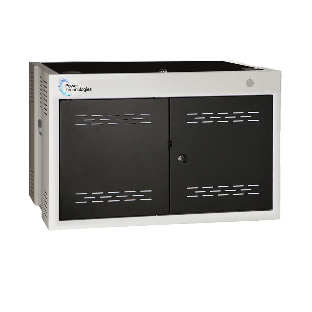POWRT ACMini 12-bay device charging cabinet with secure locking door