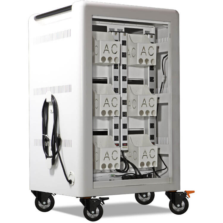 POWRT ACPLUST classroom charging cart with 36 bays and timer function
