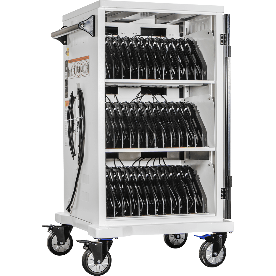 POWRT ACSLIM 36-bay secure charging cart for storing and charging laptops and tablets