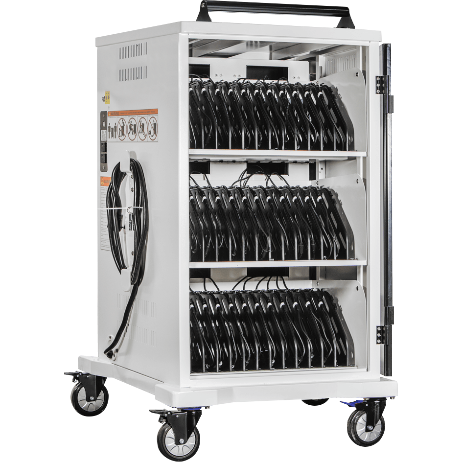POWRT ACMAX 36-bay secure charging cart for laptops, tablets, and classroom devices