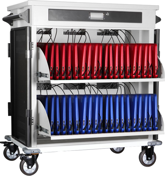 POWRT ACPROII rolling charging cart with 40 device charging slots