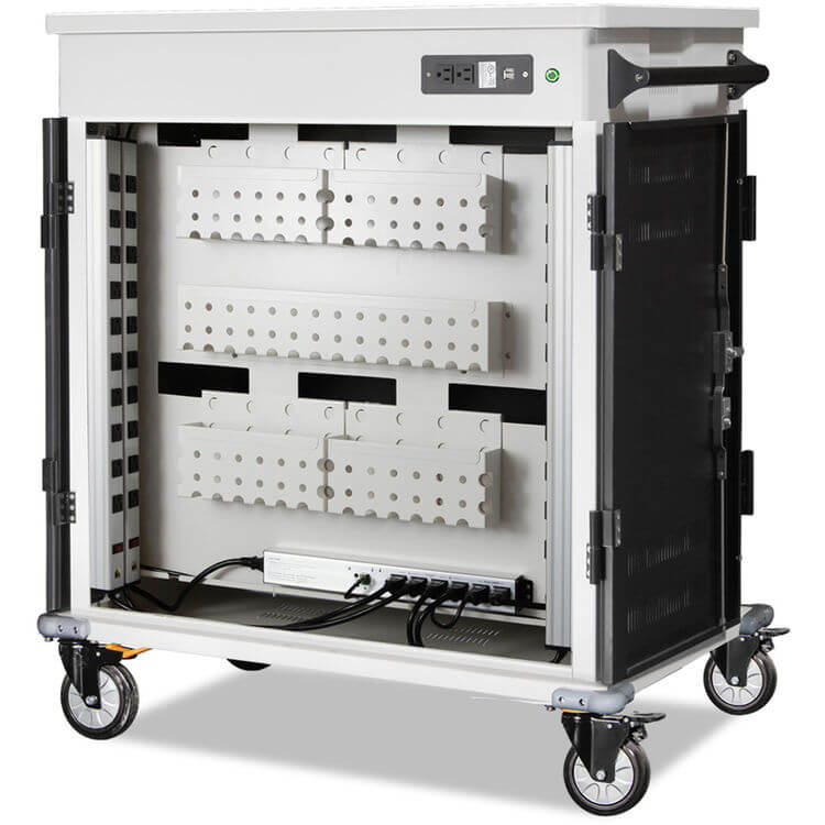 POWRT ACPROII mobile charging cart with 40 secure device bays