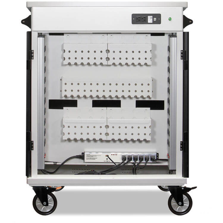 POWRT ACPROII classroom charging cart for storing and charging devices