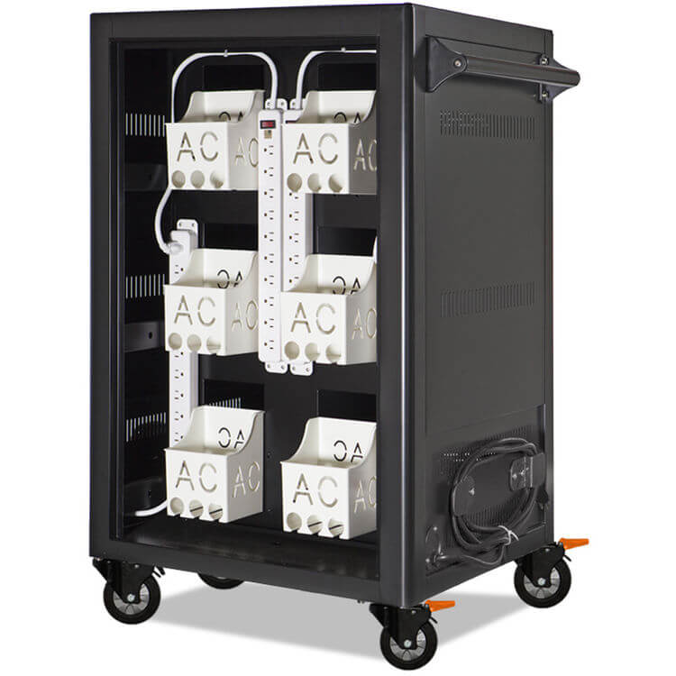 POWRT ACLite secure 30-device charging cart with locking storage