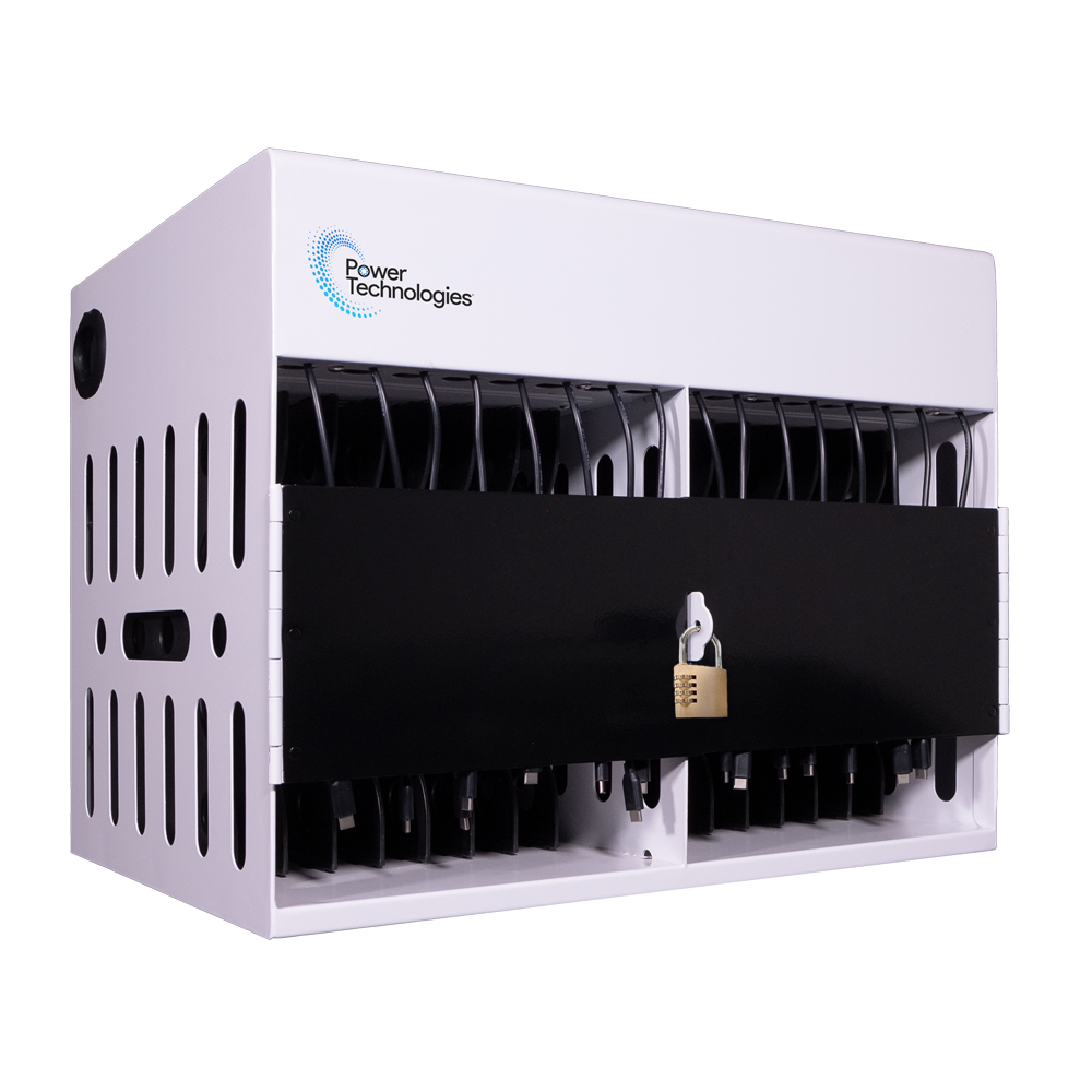 POWRT ACCOMP16 16-bay secure charging cabinet for laptops, tablets, and classroom devices