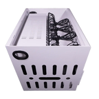 Side top view of POWRT ACCOMP16 16-bay secure charging cabinet