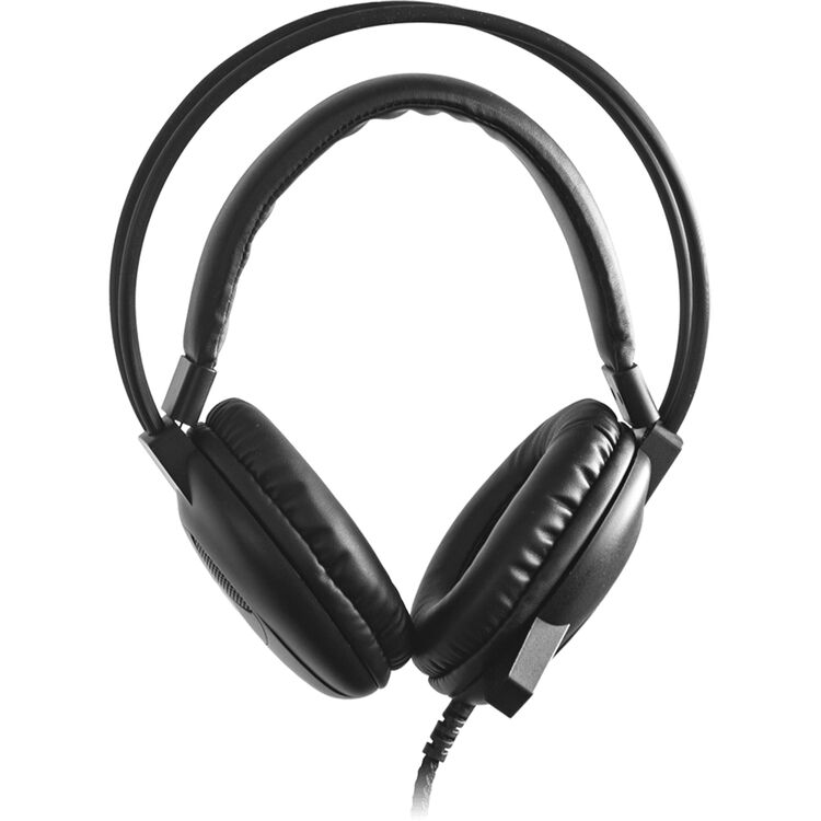 POWRT ACHPMUSBBLK on-ear USB headset with microphone for calls and learning
