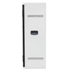 Side view of POWRT ACVERT24 24-bay vertical secure charging cart